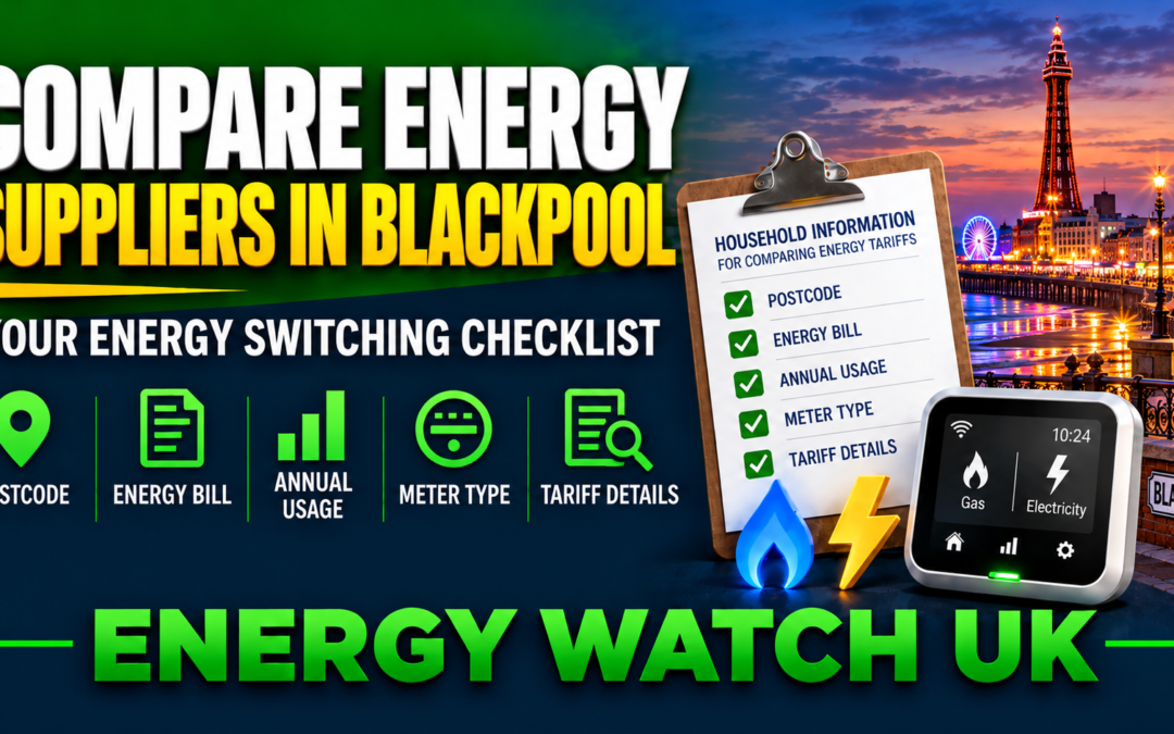 Energy suppliers in Blackpool. 2026 prices.